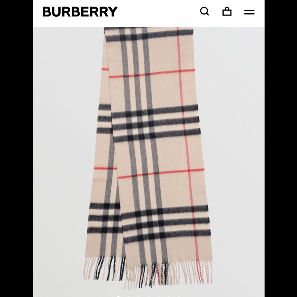 Burberry 100% Cashmere scarf in Ivory